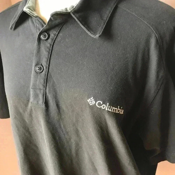 4/$25 Sale Columbia Men's Black Polo Shirt Sz M - Picture 2 of 4